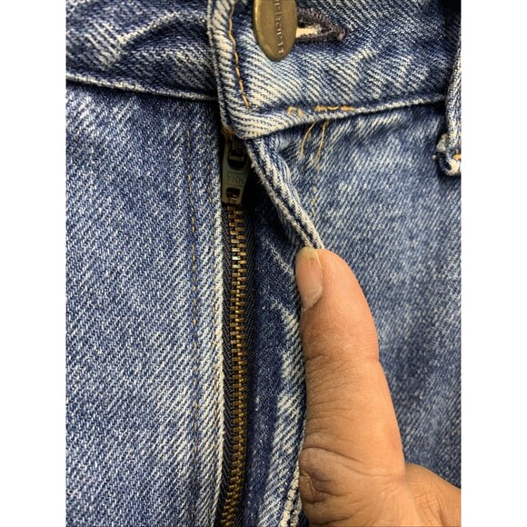 Carhartt Flannel Lined Darkstone Denim Jeans ACTUAL 36x28 Work Relaxed Fit Pants - Picture 4 of 16